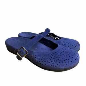 Vionic Lidia Women's Slip On Supportive Mule Blue Sz 7 100% Suede